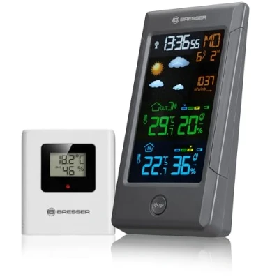 Abbildung von BRESSER ClimateTemp NBF Farbwetterstation mit DCF Zeitsignal Wetterstation