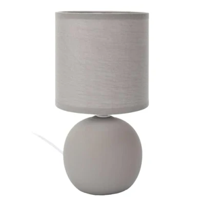 Abbildung von HOME DECO FACTORY. LA0042. Elegante Tischlampe H25 cm Modernes und klares Design. sanfte Beleuchtung für Wohnzimmer oder Schlafzimmer. Matte Taupe Finish Ideal Inneneinrichtung