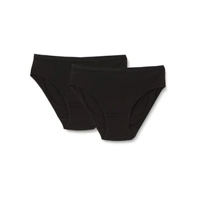 Abbildung von Dagi Women&#039;s Black 2 Pack Regular Waist Brief Panty, Black,XS