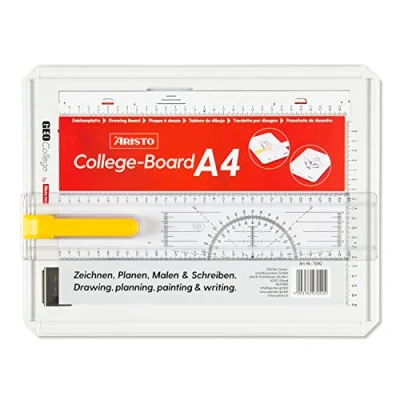 Abbildung von Aristo AR7040 College Board Zeichenplatte (Format A4, schlagfester Kunststoff, mit Zeichenschiene) weiß
