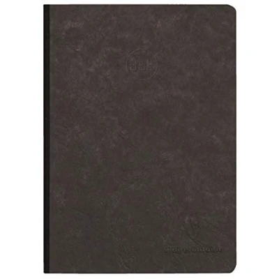 Abbildung von Clairefontaine 795431C Heft AgeBag (DIN A5, 96 Blatt, Dot, Leinendesign, 1 Stück) schwarz, 14,8 x 21cm