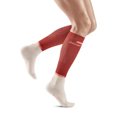 Abbildung von CEP Compression THE RUN Kniestrümpfe, Damen, Größe: Medium, Red off white