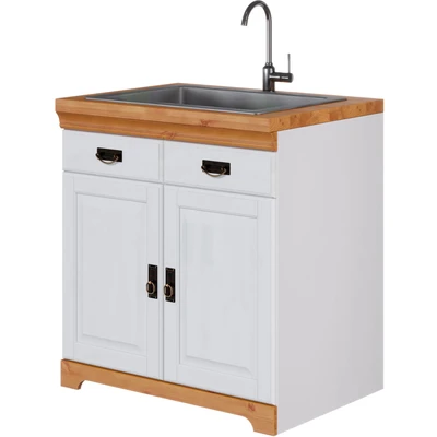 Abbildung von Home affaire Spülenschrank &quot;Rügen&quot;, Breite 80 cm, Kiefer massiv, mit 2 Türen