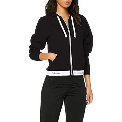 Abbildung von Calvin Klein Underwear Hoodie FULL ZIP Nachtwäsche Shirt, Damen, Größe: XS, Black