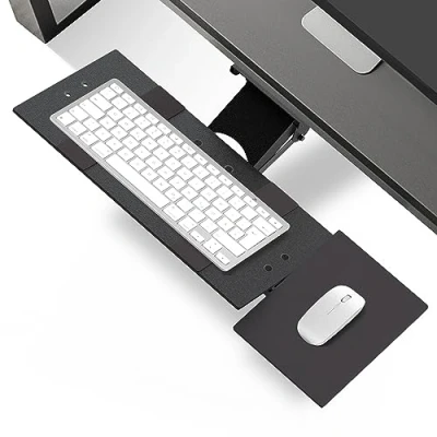 Abbildung von Uncaged Ergonomics KT1 Under Desk Computer Keyboard Tray with Negative Tilt Black
