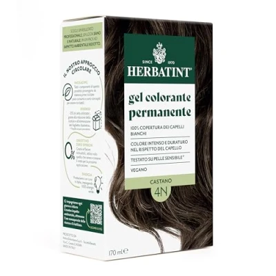 Abbildung von Herbatint Permanente Haarfarbe 4N Braun 170 ml Ammoniakfrei, 100% Abdeckung für weißes Haar empfindliche Haut, mit 8 natürlichen Bio Extrakten