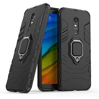 Abbildung von Kompatibel mit Redmi5 Plus Hülle, Ring Ständer Magnetischer Handyhalter Auto Caseme Schutzhülle Case für Xiaomi Redmi 5 (Schwarz)