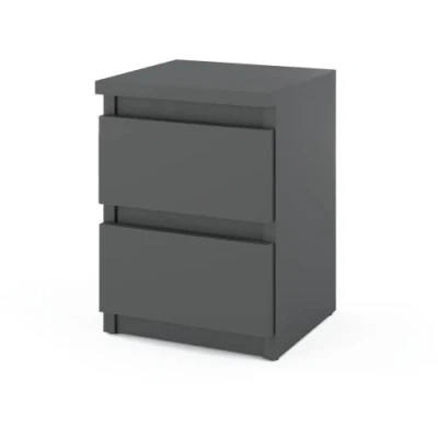 Abbildung von MRBLS Nachttisch Nachtschrank Nachtkommode Modern Möbel mit Schubladen Kommode Holz Schubladenschrank für Ihr Schlafzimmer (Grau Matt) 30 x 43 32,5 cm (B/H/T)