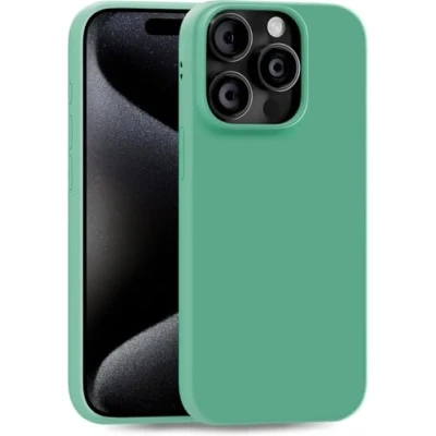 Abbildung von MyGadget Hülle kompatibel mit iPhone 15 Pro robuste Silikon Schutzhülle TPU Case Slim Silikonhülle Back Cover Ultra Kratzfest Handyhülle matt Dunkelgrün