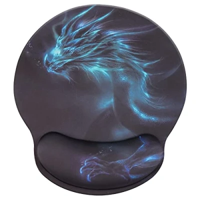 Abbildung von Handballenauflage, bequemes Memory Foam Mauspad mit Handgelenkstütze, rutschfeste Gummi Maus Handgelenkstütze für das Spielen dragon002