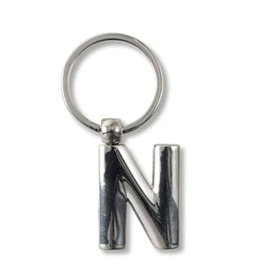 Abbildung von if Schlüsselanhänger mit Buchstaben N aus Metall, personalisierbar, 7 cm, silberfarben, silber, Klassisch