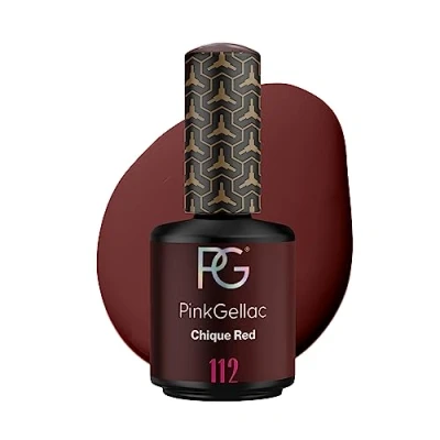 Abbildung von Pink Gellac UV Gel Nagellack 112 Chique Red 15 ml Shellac Rot Nail Polish Gelnagellack für Lampe Einfache Anwendung Lack Made in Holland