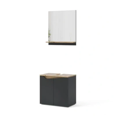 Abbildung von Vicco Badmöbel Set Marelle, Anthrazit/Artisan Eiche, 2 Teile, (2 St., er Set)