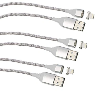 Abbildung von Callstel iPad Adapter: 3er Set USB Lade &amp; Datenkabel mit magnetischem Lightning Stecker, 1 m (kompatibel zu iPhone Ladekabel magnetisch, Magnet iPad, Magnetstecker)