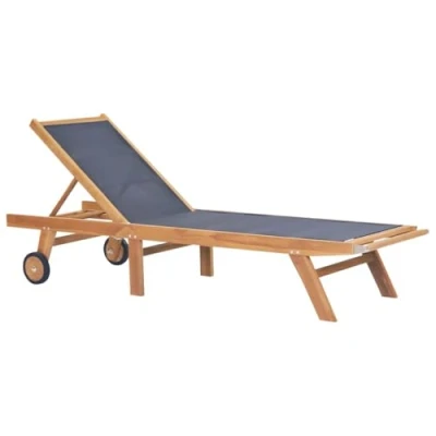 Abbildung von vidaXL Teakholz Massiv Sonnenliege Klappbar Gartenliege Relaxliege Liegestuhl