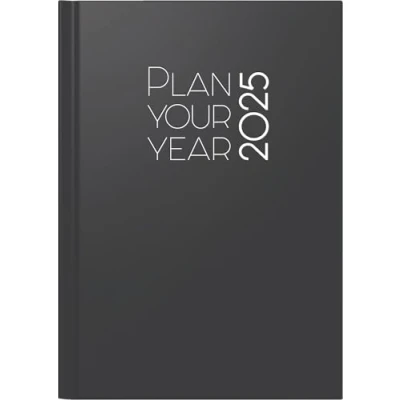 Abbildung von rido/idé Buchkalender Modell Chefplaner (2025) „Plan Your Year“, 1 Seite = Tag, A5, 400 Seiten, Kunstleder Einband, schwarz