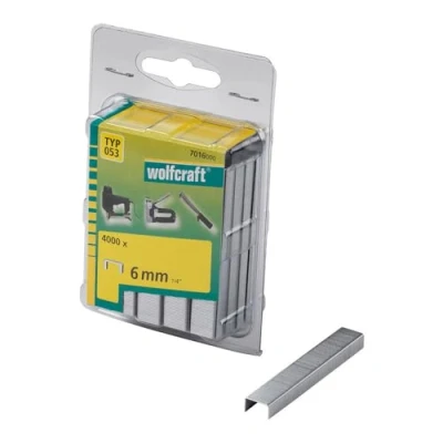 Abbildung von wolfcraft Breitrückenklammern 053 I 7016000 4000 Stück 6mm Ideal zum Befestigen von Stoffen, Textilien und dünnen Holzleisten
