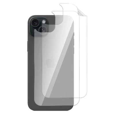 Abbildung von GIOPUEY Rückseite Folie Kompatibel mit iPhone 15 Plus, Hochwertige Materialien Dünn Weiches TPU Plus Schutzfolie Clear [2 Stück]