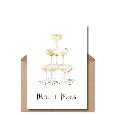 Abbildung von The Life Barn Postkarte mit Umschlag Alles Liebe Glückwünsche zur Hochzeit Mr + Mrs Hochzeitskarte