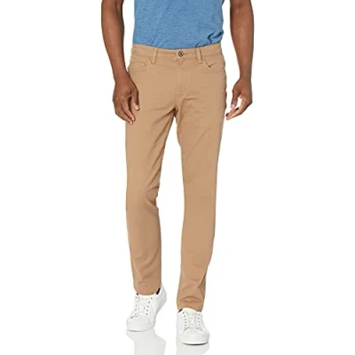 Abbildung von Amazon Essentials Herren 5 Pocket Chinohose, Komfortabler Stretch, Skinny Passform (Früher Goodthreads), Helles Khakibraun, 34W / 30L