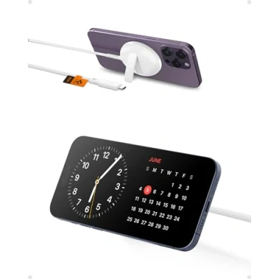 Abbildung von Spigen ArcField MagFit MagSafe Certified 15W Fast Kabelloses Ladegerät Ständer Pad für iPhone 15 14 Plus Pro Max 13 12 USB C mit Kabel [Power Adapter Nicht Enthalten] Weiß