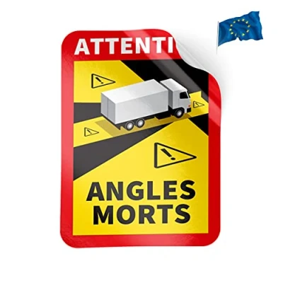 Abbildung von PRINT.GG Toter Winkel Aufkleber Frankreich LKW Bus wohnmobil Attention Angles morts