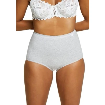 Abbildung von SANS COMPLEXE, Set von 2 Höschen, klassisches Modell Baumwoll B, hohe Taille Höschen mit hoher Abdeckung, Vorhandensein Elastane für Elastizität und Komfort, Mottled Grey + Grey, 38 40