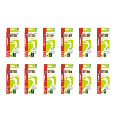 Abbildung von STABILO Umweltfreundlicher Buntstift GREENcolors 12x 12er Pack mit 12 verschiedenen Farben