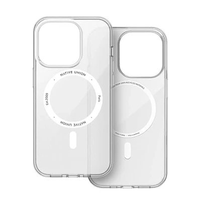 Abbildung von Native Union (Re Clear Case Transparentes Anti Vergilbungsgehäuse MagSafe kompatibel Aus recycelten Materialien Ultrarobust mit Fallschutz nach Militärstandard für iPhone 15 Pro