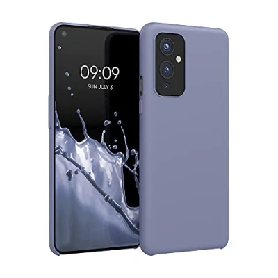 Abbildung von kwmobile Hülle kompatibel mit OnePlus 9 (EU/NA Version) Silikon Handy Case Handyhülle weiche Oberfläche kabelloses Laden Lavendelgrau