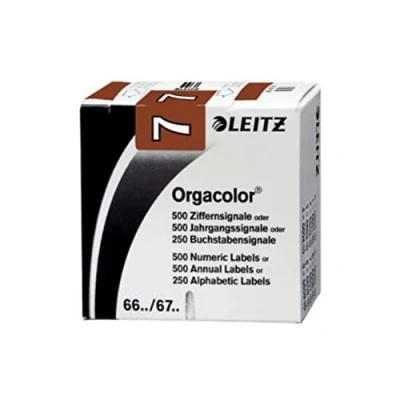 Abbildung von Leitz 66071000 Orgacolor Ziffernsignal 7, 500 Stück, braun