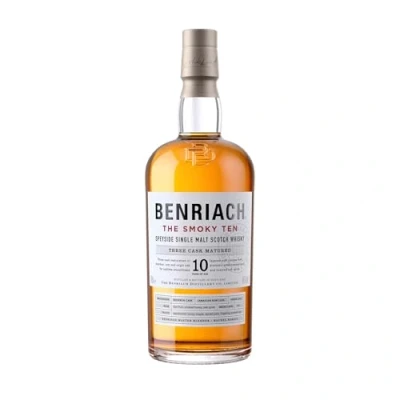 Abbildung von Benriach THE SMOKY TEN 10 Jahre Peated Speyside Single Malt Scotch Whisky (1 x 0.7l) 43% Vol. Traditionelle dreifache Fassreifung 700 ml (1er Pack)