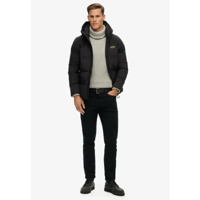 Abbildung von Superdry Hooded BOXY Puffer Winterjacke, Herren, Größe: XXL, Black