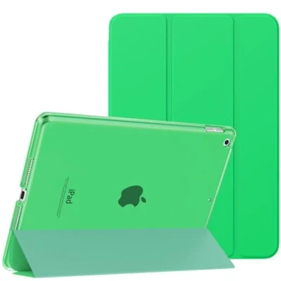 Abbildung von MoKo Schützhülle Kompatibel mit Neu iPad 9. / 8. 7. Generation (2021/2020/2019), Tablethülle Ständer Matt Rückseite Auto Schlaf/Aufwach Funktion für 10,2 Zoll, Ölgrün
