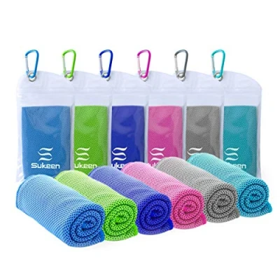 Abbildung von Kühlendes Handtuch (101,6 x 30,5 cm), Eishandtuch, weiches, atmungsaktives Kühltuch, Mikrofaser für Yoga, Sport, Laufen, Fitnessstudio, Workout, Camping, Fitness, Workout und mehr Aktivitäten