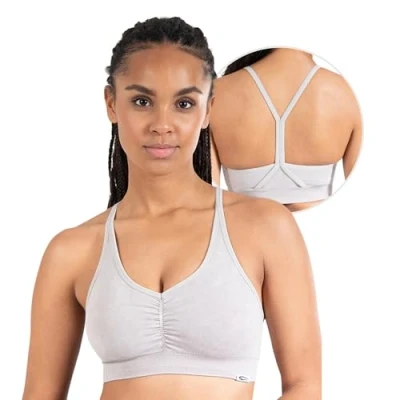 Abbildung von Smilodox Batik Scrunch Sportbh mit leichter Stützkraft, Damen, Größe: Medium, Beige