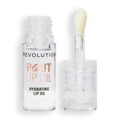 Abbildung von Revolution, Pout Lip Oil Nährendes Tinted Lippenöl für Glanzvolle Lippen ohne Klebrigkeit, Vegan &amp; Tierversuchsfrei, Litschi Transparent, 4 ml