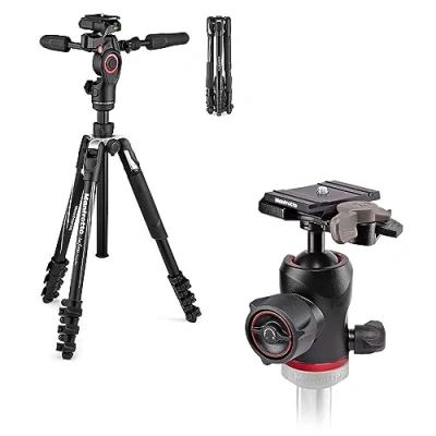 Abbildung von Manfrotto Befree 3 Way Live Advanced Travel VideoTripod Kit, Aluminium mit Fluidkopf für Camcorder und kompakten Fotofluid Kugelkopf 494 Kameras, Fotografiezubehör Content Erstellung