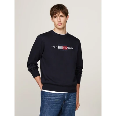 Abbildung von Tommy Hilfiger FLAG Embro Sweatshirt, Herren, Größe: Large, Desert sky