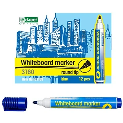 Abbildung von Whiteboard marker 12 Stck.. blau mit runder Spitze 1 3 mm.