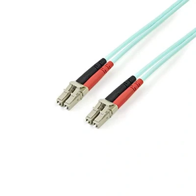 Abbildung von StarTech.com 2 m OM3 LWL Patchkabel Zipcord Multimode Glasfaserkabel LC/UPC auf Vollduplex 50/125µm SFP/Optisches Kabel 100G Optical Lichtleiterkabel LSZH Lichtwellenleiter (A50FBLCLC2)