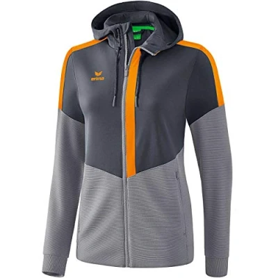 Abbildung von Erima Damen Squad Trainings Jacke, Slate Grey/Monument Grey/New Orange, 38