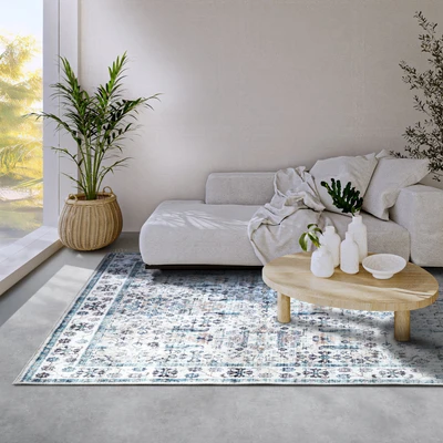 Abbildung von ELLE DECORATION Teppich &quot;Saveh&quot;, rechteckig, 5 mm Höhe, Kurzflor, Anti Rutsch, Vintage, Klassisch, Wohnzimmer, Flur