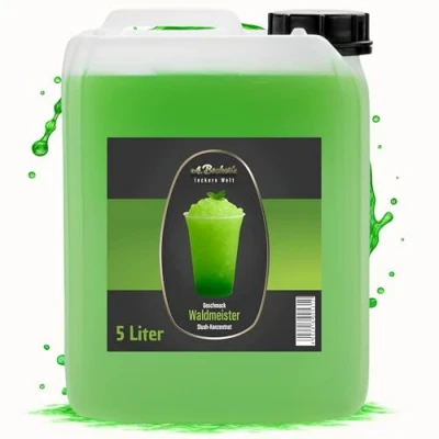 Abbildung von A. Becker&#039;s Slush Eis Sirup Ohne Azofarbstoffe 5L Waldmeister Vegan 1L Konzentrat ergibt 6L Getränkesirup für Zubereitung in Maschine und Mixer