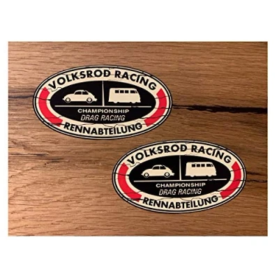 Abbildung von MG351 / 2X Racing Aufkleber je 9 x 5,5 cm V8 USA Sticker Oldtimer Oldschool Vintage Retro Rat Rost Hot Rod